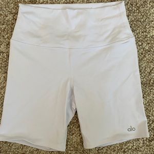 ALO White Biker Shorts